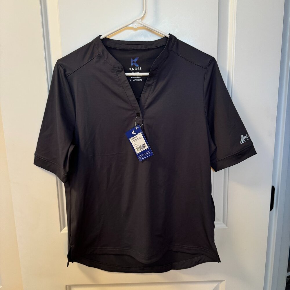 NWT Knoss Women's  Golf Shadow Stripe Performance Top Size S